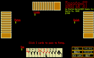 Hearts ST atari screenshot